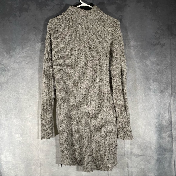 American Eagle Sweater Dress Gray Wool Blend Knit Turtleneck Long Sleeve M - Picture 2 of 8